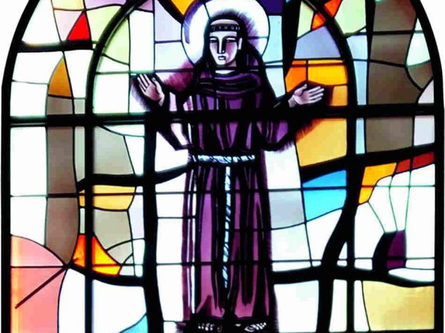  St. Anthony, stained-glass-window, Church of St. Elizabeth of Hungary, Denver, Colorado  ©  M. Conte