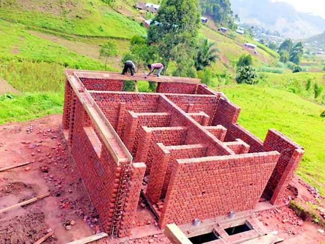 Working on the new toilet block